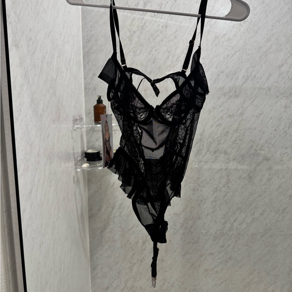 Elegant Black Lace Bodysuit